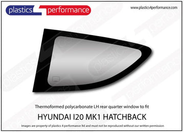 i20 MK1 PB - 3dr Hatchback ポリカーボネート 左リアクォーターウインドウ｜Hyundai i20 MK1 PB - 3dr Hatchback 写真1
