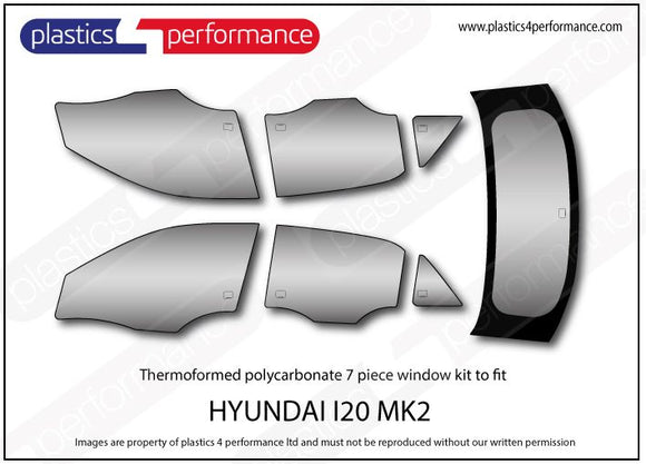 i20 MK2 GB - 5dr Hatchback ポリカーボネート ウインドウキット｜Hyundai i20 MK2 GB - 5dr Hatchback 写真1