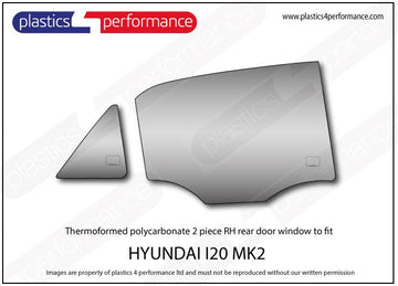 i20 MK2 GB - 5dr Hatchback ポリカーボネート 右リアドアウインドウ｜Hyundai i20 MK2 GB - 5dr Hatchback 写真1