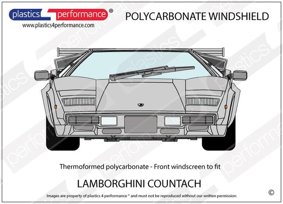ポリカーボネート フロントウインドスクリーン｜Lamborghini Countach LP400 / LP500