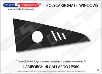 ポリカーボネート 左リアクォーターウインドウ｜Lamborghini Gallardo LP560