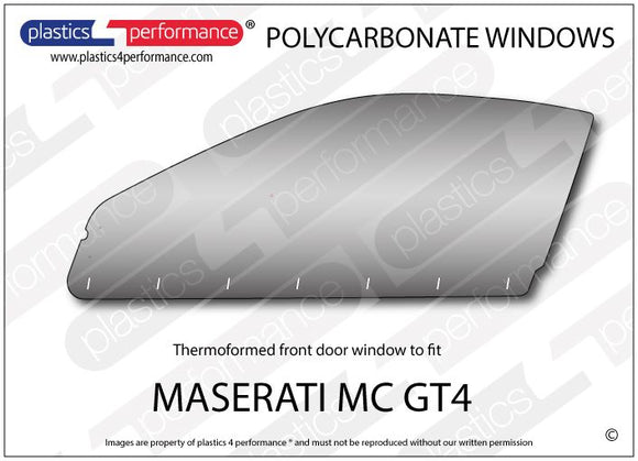 ポリカーボネート 左フロントドアウインドウ｜Maserati GranTurismo MC GT4