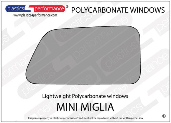 ポリカーボネート 右リアクォーターウインドウ｜Mini Miglia/ Mini 7 1