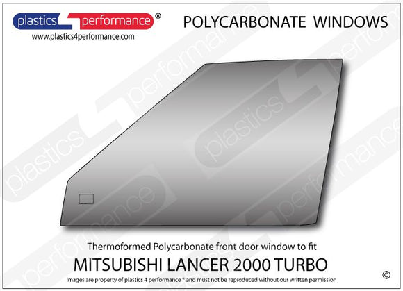 ポリカーボネート 左フロントドアウインドウ｜三菱 Lancer 2000 Turbo