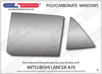 ポリカーボネート 左リアドアウインドウ｜三菱 Lancer A70