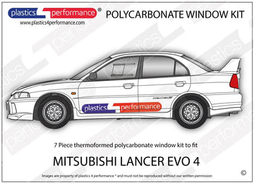 ポリカーボネート ウインドウキット｜三菱 Lancer Evo 4