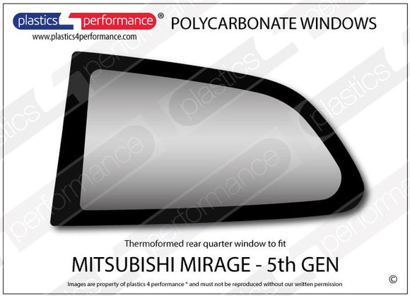ポリカーボネート 左リアクォーターウインドウ｜三菱 Mirage 5th Generation