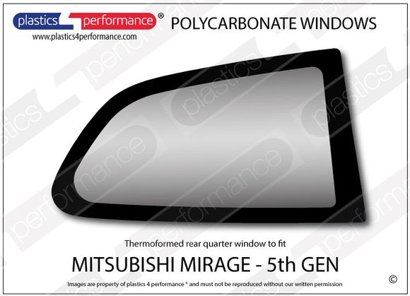 ポリカーボネート 右リアクォーターウインドウ｜三菱 Mirage 5th Generation