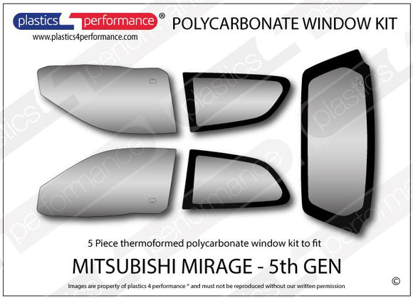 ポリカーボネート ウインドウキット｜三菱 Mirage 5th Generation