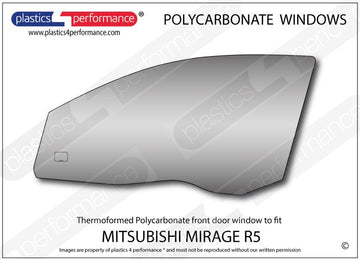 ポリカーボネート 左フロントドアウインドウ｜三菱 Mirage R5