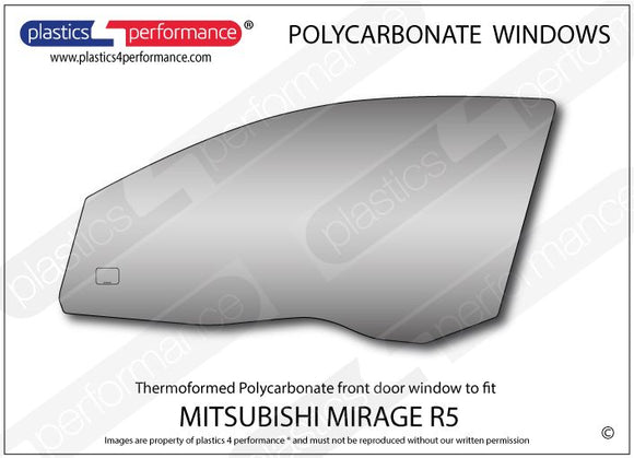 ポリカーボネート 左フロントドアウインドウ｜三菱 Mirage R5