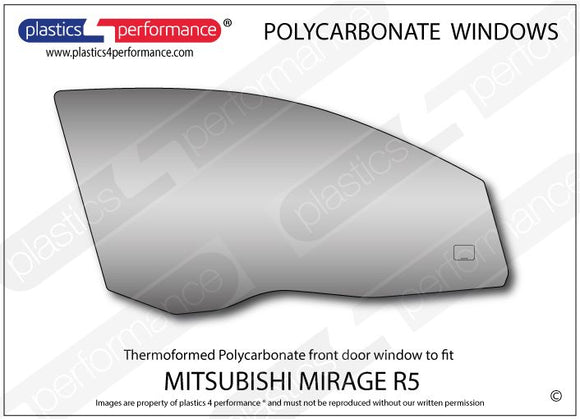 ポリカーボネート 右フロントドアウインドウ｜三菱 Mirage R5