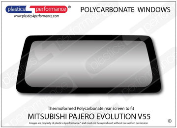 ポリカーボネート リアウインドウ｜三菱 Pajero Evolution V55V