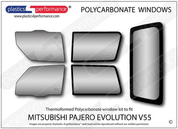 ポリカーボネート ウインドウキット｜三菱 Pajero Evolution V55V