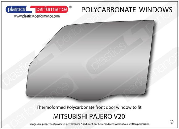 ポリカーボネート 左フロントドアウインドウ｜三菱 Pajero V20 - 3dr