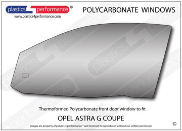 ポリカーボネート 左フロントドアウインドウ｜Opel Astra G - Coupe
