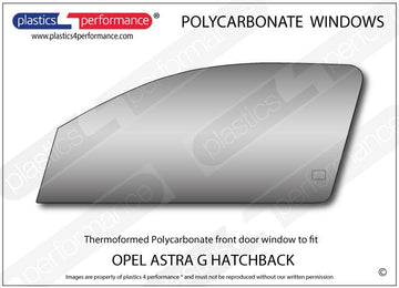 ポリカーボネート 左フロントドアウインドウ｜Opel Astra G - 3dr Hatchback