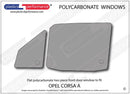 ポリカーボネート 左フロントドアウインドウ｜Opel Corsa A - 3dr Hatchback
