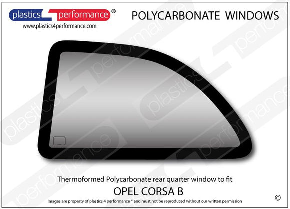 ポリカーボネート 左リアクォーターウインドウ｜Opel Corsa B - 3dr Hatchback