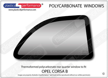 ポリカーボネート 右リアクォーターウインドウ｜Opel Corsa B - 3dr Hatchback