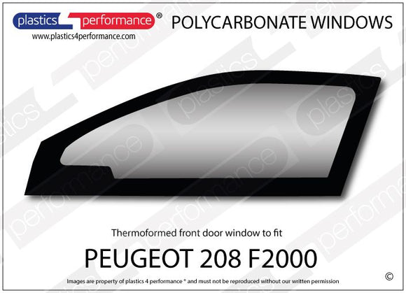 ポリカーボネート 左フロントドアウインドウ｜Peugeot 208 F2000