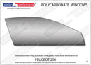 ポリカーボネート 右フロントドアウインドウ｜Peugeot 208 1st Generation - 3dr Hatchback