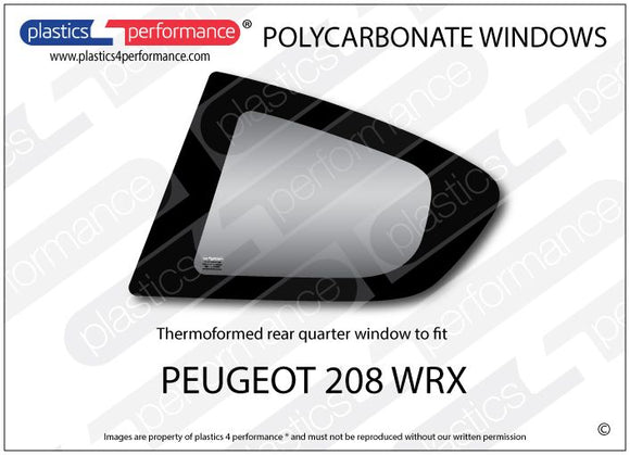 ポリカーボネート 左リアクォーターウインドウ｜Peugeot 208 WRX