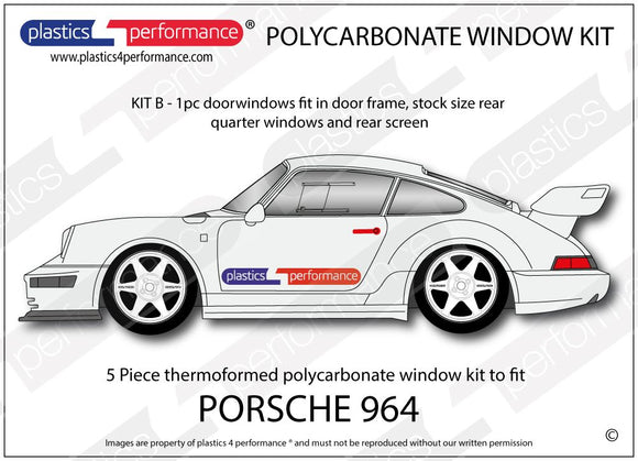 ポリカーボネート ウインドウキット｜Porsche 964