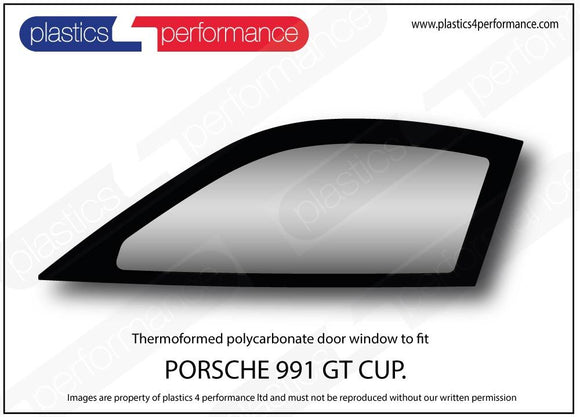 ポリカーボネート 左フロントドアウインドウ｜Porsche 991 GT3 Cup