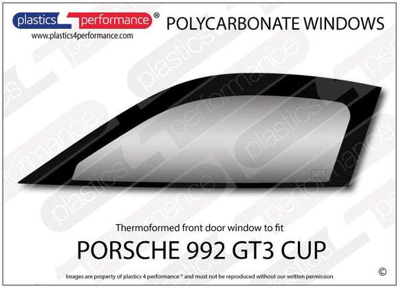 ポリカーボネート 左フロントドアウインドウ｜Porsche 992 GT3 Cup