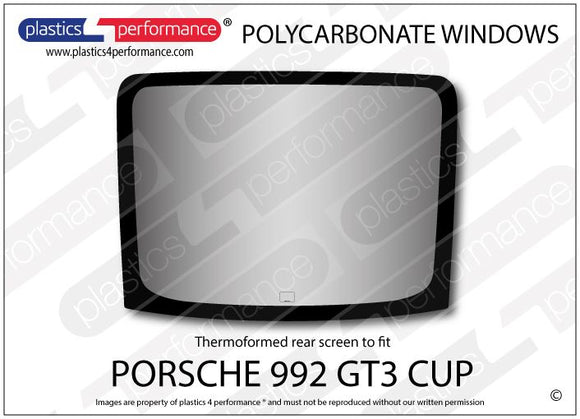 ポリカーボネート リアウインドウ｜Porsche 992 GT3 Cup