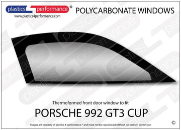 ポリカーボネート 右フロントドアウインドウ｜Porsche 992 GT3 Cup