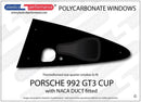 ポリカーボネート 左リアクォーターウインドウ｜Porsche 992 GT3 Cup