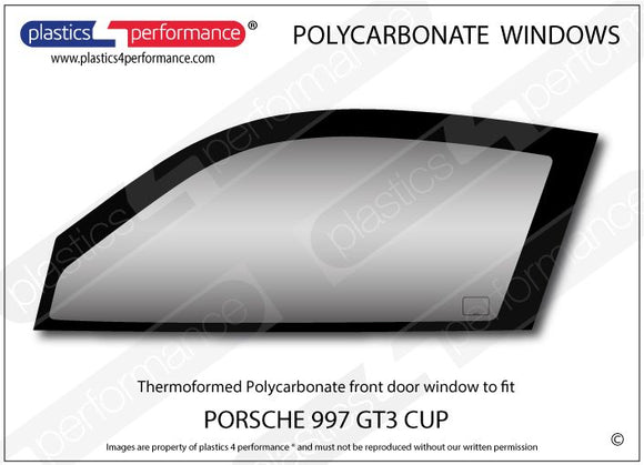 ポリカーボネート 左フロントドアウインドウ｜Porsche 997 GT3 Cup