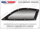 ポリカーボネート 左フロントドアウインドウ｜Porsche Cayman 981 GT4 Clubsport MR