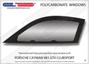 ポリカーボネート 左フロントドアウインドウ｜Porsche Cayman 981 GT4 Clubsport MR