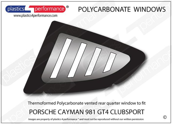ポリカーボネート ウインドウキット｜Porsche Cayman 981 GT4 Clubsport MR
