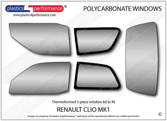 ポリカーボネート ウインドウキット｜Renault Clio Mk1 - 3dr Hatchback