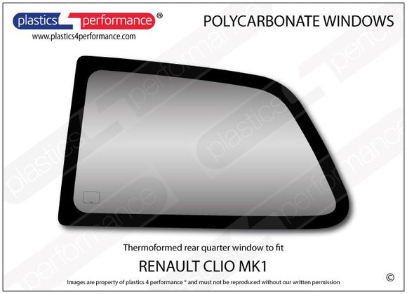 ポリカーボネート 左リアクォーターウインドウ｜Renault Clio Mk1 - 3dr Hatchback