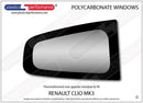 ポリカーボネート 右リアクォーターウインドウ｜Renault Clio Mk3 - 3dr Hatchback