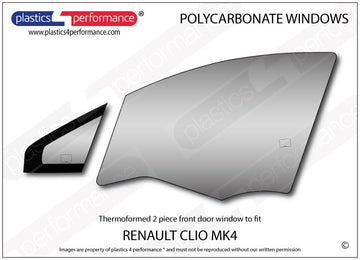 ポリカーボネート 左フロントドアウインドウ｜Renault Clio Mk4 - Hatchback