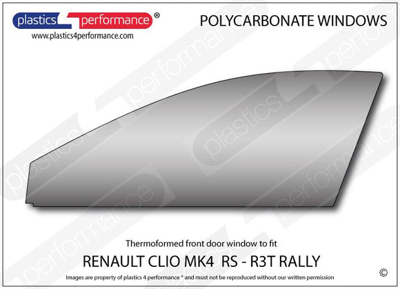 ポリカーボネート 左フロントドアウインドウ｜Renault Clio MK4 RS R3T