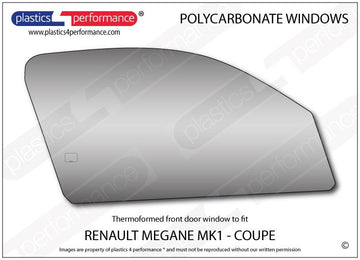ポリカーボネート 右フロントドアウインドウ｜Renault Megane MK1 - Coupe