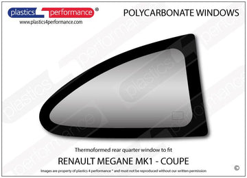 ポリカーボネート 右リアクォーターウインドウ｜Renault Megane MK1 - Coupe