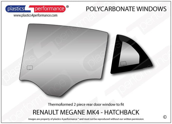 ポリカーボネート 左リアドアウインドウ｜Renault Megane MK4 - Hatchback