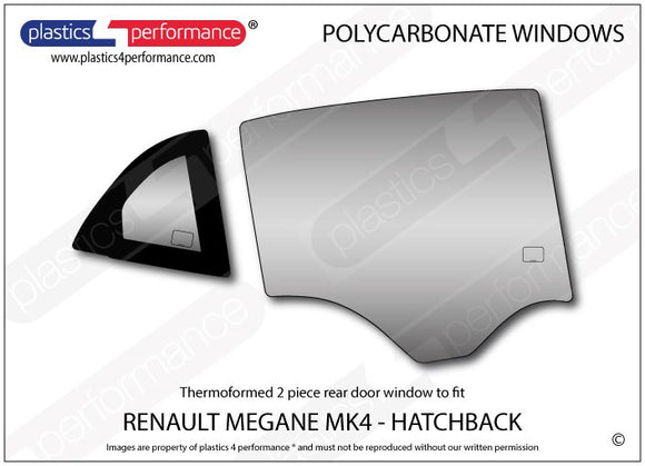 ポリカーボネート 右リアドアウインドウ｜Renault Megane MK4 - Hatchback