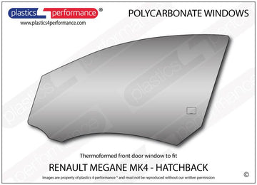 ポリカーボネート 左フロントドアウインドウ｜Renault Megane MK4 - Hatchback