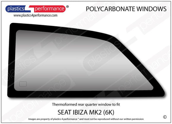 ポリカーボネート 左リアクォーターウインドウ｜SEAT Ibiza MK2 6K - 3dr Hatchback