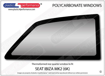 ポリカーボネート 右リアクォーターウインドウ｜SEAT Ibiza MK2 6K - 3dr Hatchback