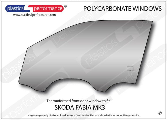 ポリカーボネート 左フロントドアウインドウ｜Skoda Fabia MK3 NJ - Hatchback